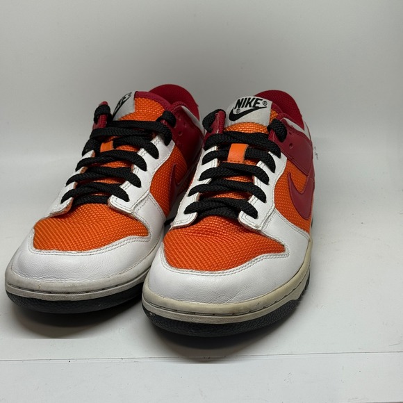 Nike Dunk Low Red Orange White Casual Sneakers Men's Size 7.5 EUC Rare‎ colorway - Picture 2 of 9